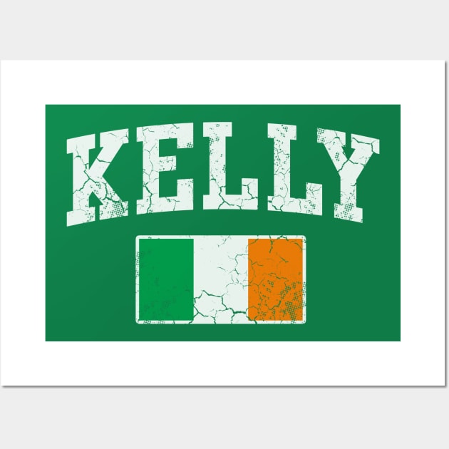 Kelly Irish Name Surname St Patrick's Day Ireland Flag Wall Art by E